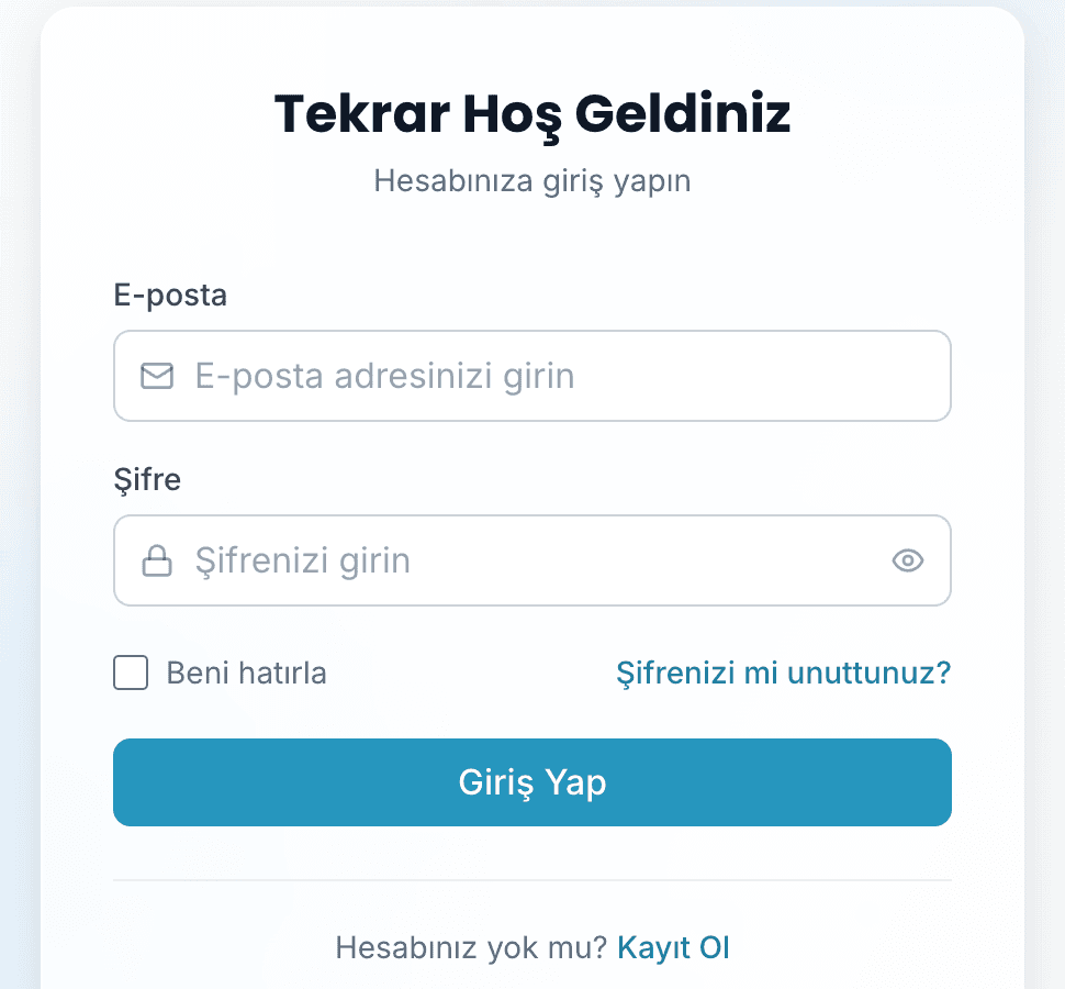 Giriş ve hesap