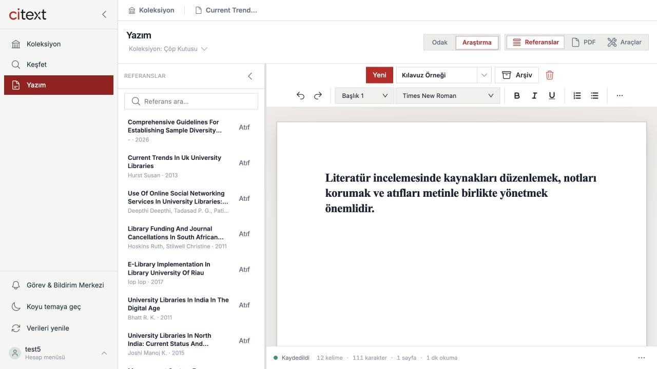 Referanslarınız yanınızdayken yazın.